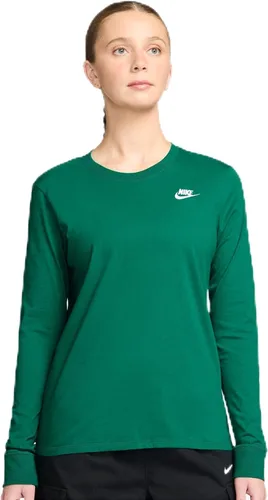 Vista 24 de Nike Sportswear Club - Camiseta de manga larga para mujer Negro/Blanco