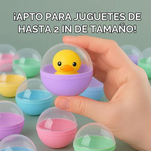 Vista 3 de 50 Cápsulas de Máquina Expendedora de Colores de 2 Pulgadas, Cápsulas de Máquina de Chicles, Recipiente de Bolas de Plástico, Bolas Rellenables