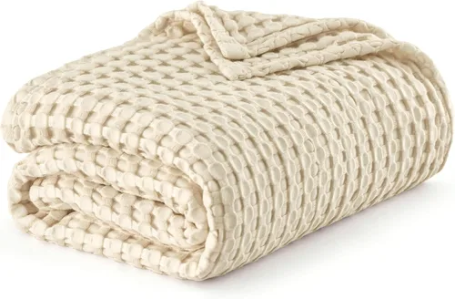 Vista 55 de Bedsure - Manta de rayón con diseño de punto gofre para personas que duermen con calor, manta ligera y transpirable derivada del bambú, fundas de 01