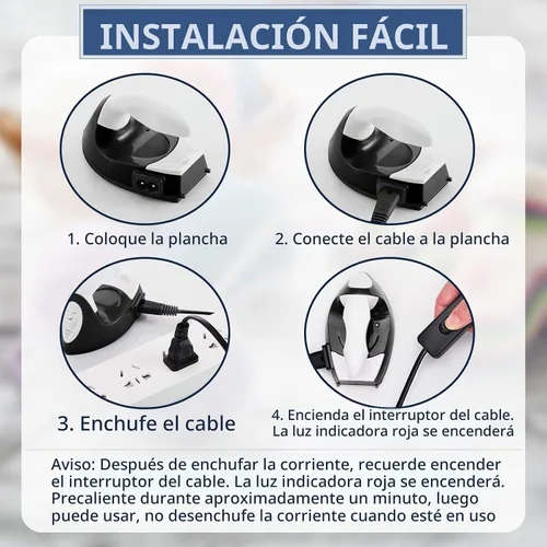 Vista 3 de Honoson - Plancha pequeña, térmica, portátil, práctica, con accesorios de base de carga, ideal para cuentas para planchar, parches, bricolaje, Negro
