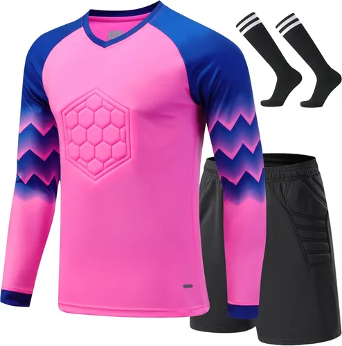 Vista 7 de Camiseta de portero de fútbol para niños, camiseta de manga larga para entrenamiento, uniformes juveniles