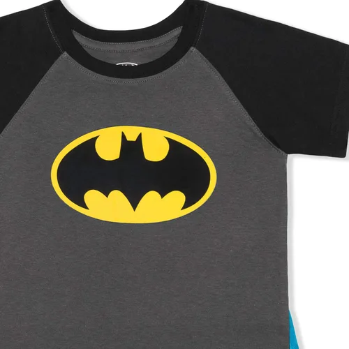 Vista 2 de WARNER BROS Boy's Raglan Superman Tee with Detachable Superhero Cape Dark Gray