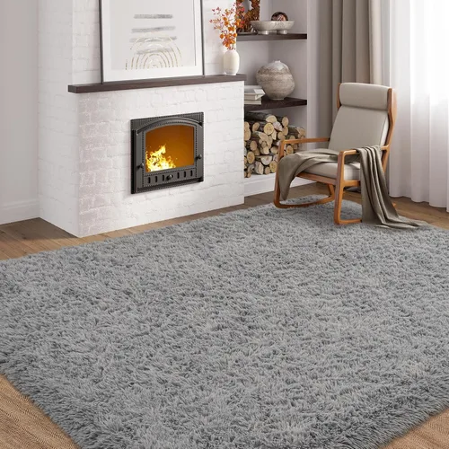 Vista 53 de Softlife Alfombra naranja para dormitorio, alfombra de felpa esponjosa para sala de estar para niñas, alfombra lanuda para niños, alfombra suave