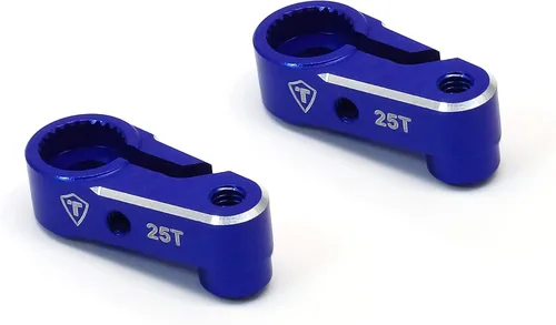 Vista 3 de TREAL Aluminio 7075 Servo Cuerno 25T Dirección Servo Brazo (2pcs) Compatible con 1/18 TRX4M (Rojo)
