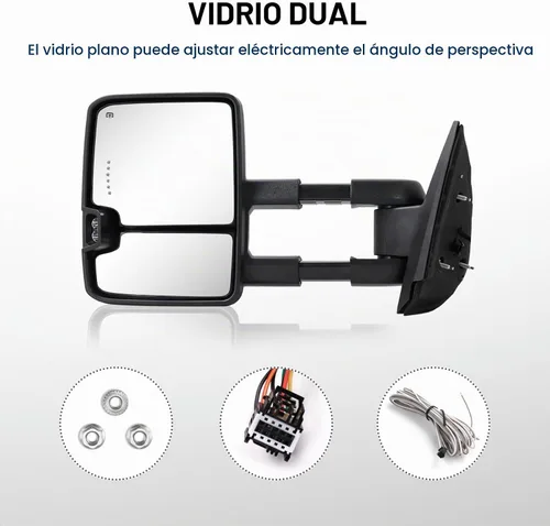 Vista 6 de Sanooer Espejos de remolque para Silverado y Sierra 07-13 pintados negro