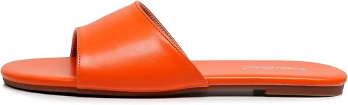 Vista 2 de VenusCelia Sandalias planas anchas lisas para mujer