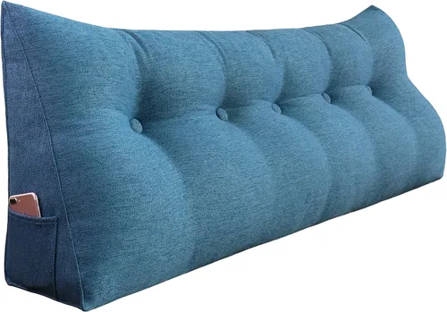 Vista 14 de Almohada de cuña acolchada de 8 libras para cabecero, posicionador corporal en forma de triángulo, almohada de lectura para la cama, almohada
