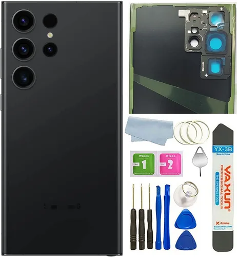 Vista 9 de Carcasa trasera de vidrio para Samsung Galaxy S23 Ultra 5G, con cintas preinstaladas (no apto para S23 / S23+ Plus) (crema)