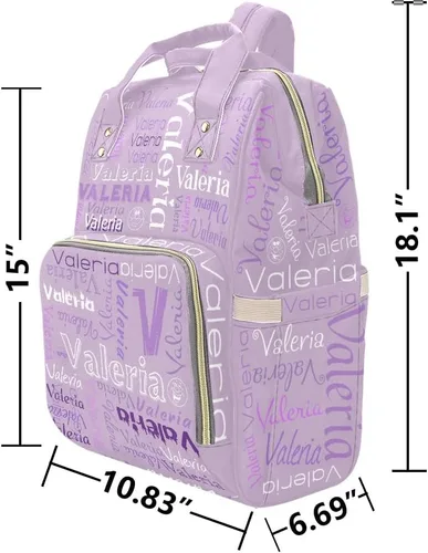 Vista 6 de XOZOTY Mochila de pañales personalizada con nombre para hombres y mujeres, bolsas de bebé de enfermería personalizadas, bolsa de viaje para hombros