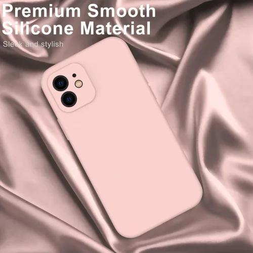 Vista 3 de DEENAKIN Funda de silicona compatible con iPhone 12 con protector de pantalla, mejora la protección de la cámara, funda protectora suave y flexible