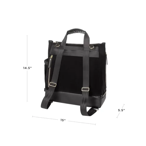 Vista 27 de Petunia Pickle Bottom Mochila pivote, múltiples opciones de transporte, bolsillos aislados, silueta moderna, interior espacioso, índigo/rubor