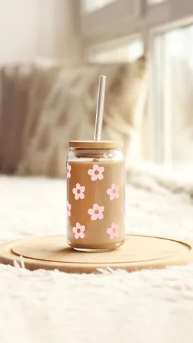 Vista 7 de Taza de cristal personalizada de margarita, vaso de cerveza con tapa y pajita, vaso de lata floral, vaso de vidrio de 16 onzas, vaso personalizado