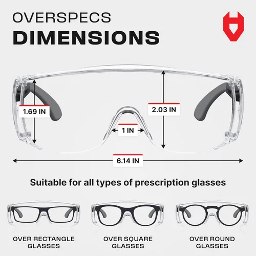 Vista 5 de NoCry Gafas de seguridad para mujeres y hombres – Gafas de seguridad con protectores laterales, antivaho y protección UV380 y certificación ANSI