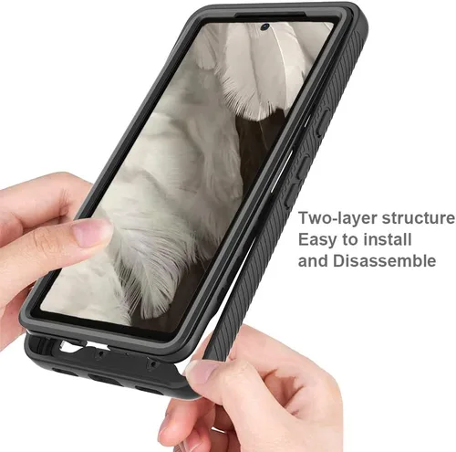 Vista 2 de Funda para Google Pixel 7a Funda con protector de pantalla para Google Pixel 7a 5G, color negro