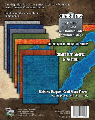 Vista 3 de Dungeon Craft RPG & DND Set de Inicio – Kit de Esenciales de Mapas Plegables – Set de 4 – Expedición