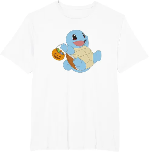 Vista 9 de Pokémon Halloween Squirtle With His Trick or Treat Basket Camiseta, Negro
