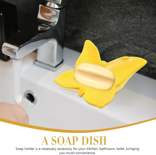Vista 3 de Jabonera de mariposa para baño, jabonera, lindo soporte para jabón para ducha, jabonera linda, barra, jabonera, caja de jabón de baño, jabonera