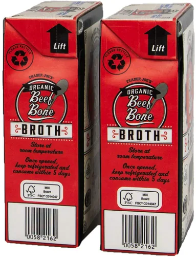 Vista 3 de Trader Joe's Caldo de hueso de res orgánico 17fl oz 17.0 fl oz (dos cajas)