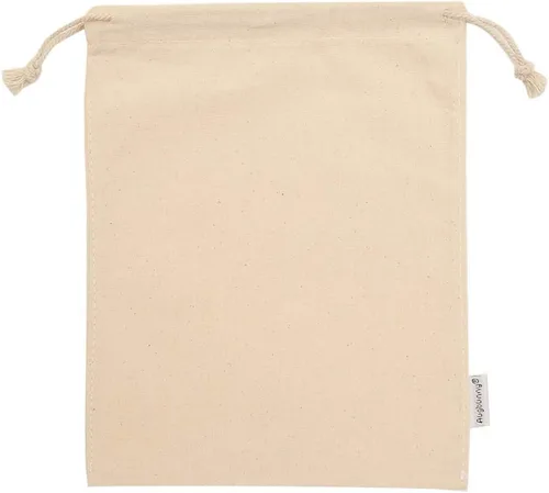 Vista 6 de Bolsas 100 % muselina de algodón con cordón, 12 unidades, M, Blanco