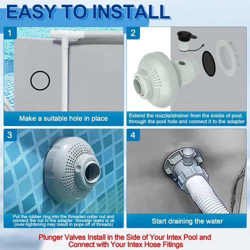 Vista 5 de 12355 Boquilla de aire de entrada grande compatible con bombas Intex 1900-2450gph, boquilla de aire de entrada de piscina para piscinas Intex de 18