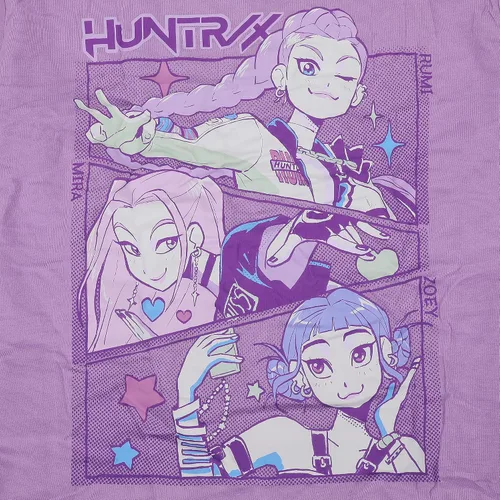 Vista 4 de Bioworld Conjunto de pijama AOP de personajes Demon Hunters de KPop para mujer
