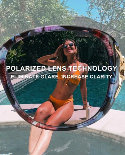 Vista 5 de FIMILU Gafas de sol para mujer, lentes de sol polarizados de gran tamaño, gafas de sol grandes para mujer, protección UV