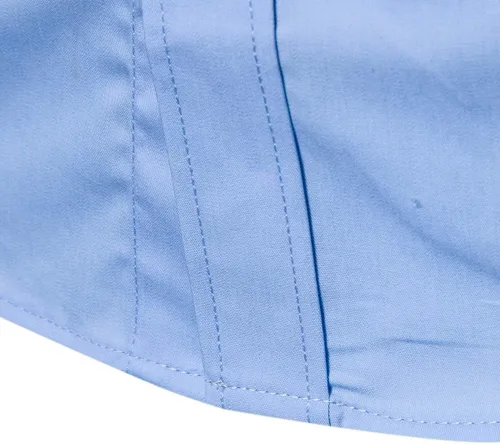 Vista 6 de LOCALMODE Camisa de negocios de algodón ajustada para hombre, manga larga, con botones