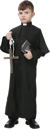 Vista 2 de Disfraz de sacerdote de lujo para niños
