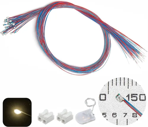 Vista 32 de 50 piezas de LED micro precableados con soldadura previa, LEDs SMD 0805 con accesorios de montaje para construcción de modelos para principiantes