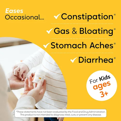 Vista 4 de Comprimidos masticables BioGaia Protectis para niños pequeños, niños y adolescentes, dolor de estómago ocasional, estreñimiento, diarrea