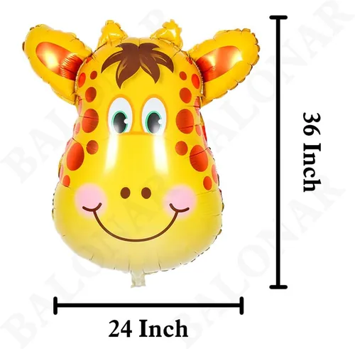Vista 4 de BALONAR 5 globos de aluminio de 32 pulgadas, diseño de león, cebra, mono, graffe, globos de animales para fiestas de cumpleaños infantiles