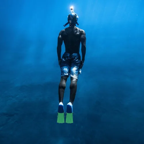 Vista 5 de Zerodeko Aletas de natación de goma para adultos, aletas de entrenamiento antideslizantes de hoja corta para natación, esnórquel, buceo