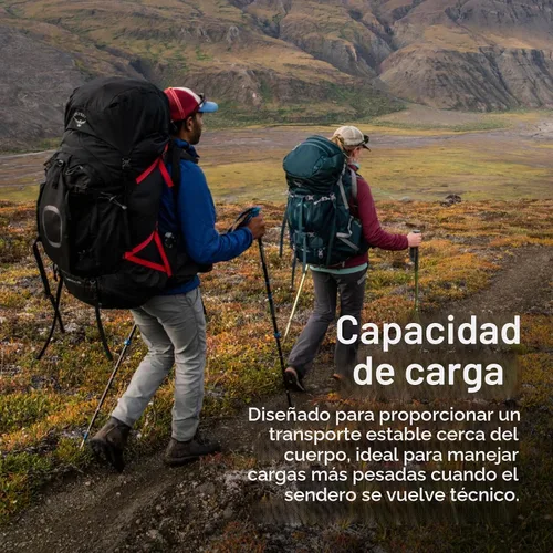 Vista 5 de Osprey Aether Plus 85L Mochila de mochilero para hombre, Axo Green, S/M