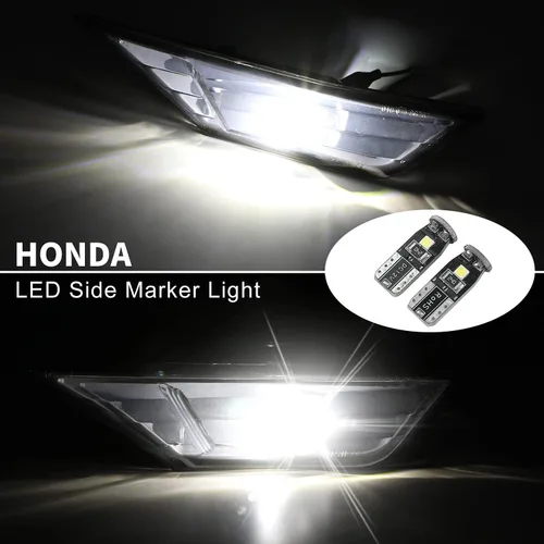 Vista 3 de Rui Xin 213 Kit de luz de marcador lateral frontal de bombilla LED de señal de giro compatible con Honda Civic Sedan/Coupe/Hatchback, reemplaza