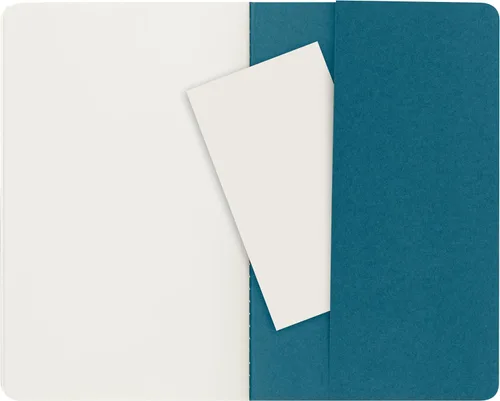 Vista 5 de Moleskine Cahier - Cuaderno de tapa suave, tamaño L (5 x 8.25 pulgadas), hojas en blanco, tapa azul (azul brisk), 80 páginas (juego de 3)