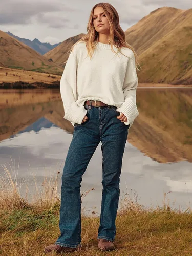 Vista 48 de LOGENE Suéter de gran tamaño para mujer, cuello redondo, manga larga, suave, mullido, suéter de punto 2025 para otoño e invierno