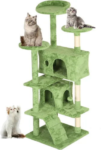 Vista 35 de FDW Torre de árbol para gatos de 54 pulgadas Ceniciento Centro de Ashy
