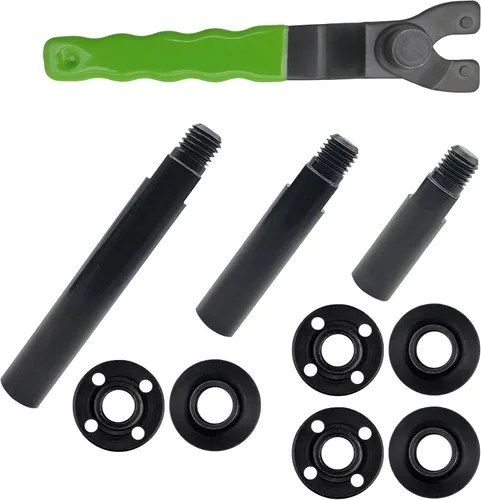 Vista 8 de Varilla de conexión de eje de extensión de amoladora angular de 5/8 "-11 con amoladora ajustable llave inglesa brida Kit de tuerca de brida
