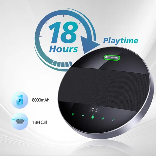 Vista 8 de TONGVEO Altavoz y micrófono de conferencia 2 en 1, altavoz inalámbrico Bluetooth Daisy Chain con micrófonos omnidireccionales de 360° conexión