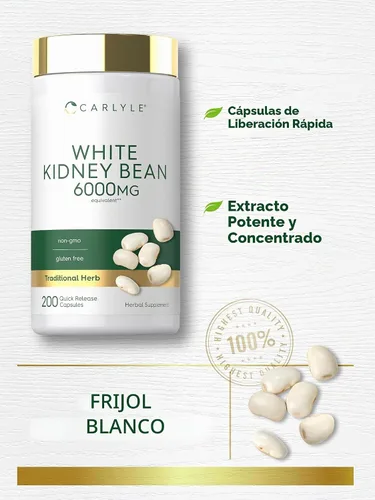 Vista 4 de Carlyle Frijol blanco 200 unidades Extracto sin OMG y sin gluten
