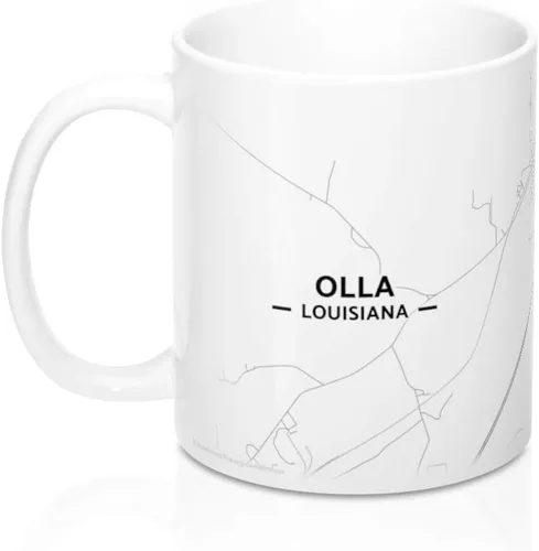 Vista 3 de Olla, Louisiana LA Map Mug (11 oz)