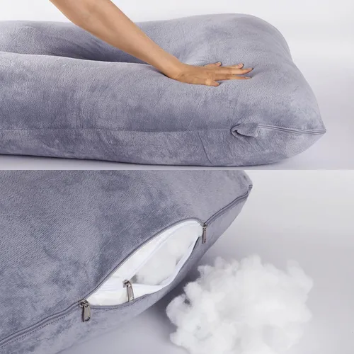 Vista 4 de BATTOP Almohada de embarazo para dormir, almohada de maternidad de cuerpo completo con funda extraíble lavable, soporte para espalda, caderas