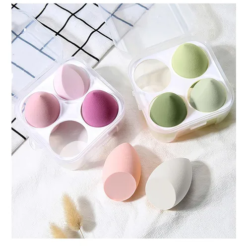 Vista 6 de Makeup Sponges Set - Beauty sponges Blending Blenders with 1 Holder and Egg Case, Flawless for Cream, Powder and Liquid (Green, 4Pcs+1Holder+ case)