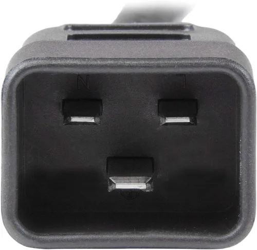Vista 2 de StarTech PXTC19C203 - Cable de extensión de alimentación de 3 pies, 13 A, 250 V, 16 AWG IEC C19 to C20, UL Listed, Computer Power Extension Cord