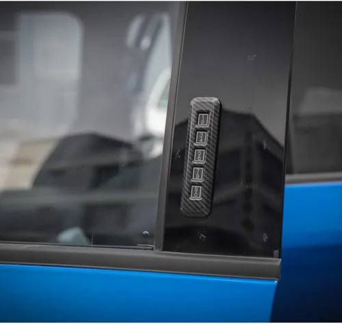 Vista 3 de Keptrim para F150 ABS Pilar de fibra de carbono cerradura de puerta Contraseña Trim para Ford F150 2014-2020, 1 unidad