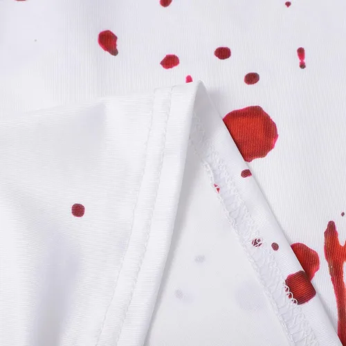 Vista 2 de Vestido sin mangas sexy con estampado sangriento para mujer, con cuello redondo y estampado sangriento, para mujer