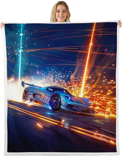 Vista 13 de Erosebridal Manta de cama para niños con estampado de consola de videojuegos moderna, manta de felpa suave con botones de acción rosa y azul, manta