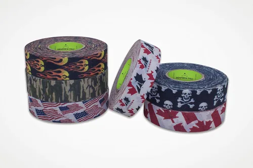 Vista 2 de Renfrew Cinta de hockey de tela con estampado de calavera y hueso cruzado profesional