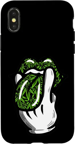Vista 5 de Lick Smoke Weed Leaf Pattern Marihuana 420 Cannabis Pot Gift Case para iPhone 17