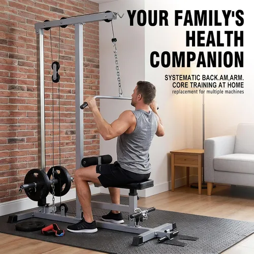 Vista 3 de Máquina de remo GDLF LAT Pull Down de tracción baja para entrenamiento de fuerza con barra de ejercicio para el cuerpo